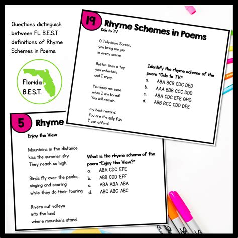 Rhyme Schemes in Poems Task Cards - 2nd Grade | MagiCore