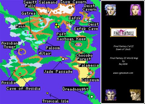 Final Fantasy II World Map Map for PSP by ReyVGM - GameFAQs