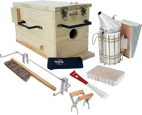 Amazon.com : REGIVA Beekeeper Tools Box - 7pcs Beekeeping Supplies - Beekeeping Wooden Toolbox ...