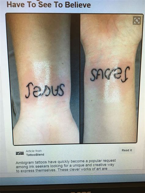 Jesus Saves | Ambigram tattoo, Tattoos, Ambigram