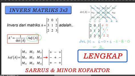 Cara Menentukan Invers Matriks Ordo 3X3 Terbaru