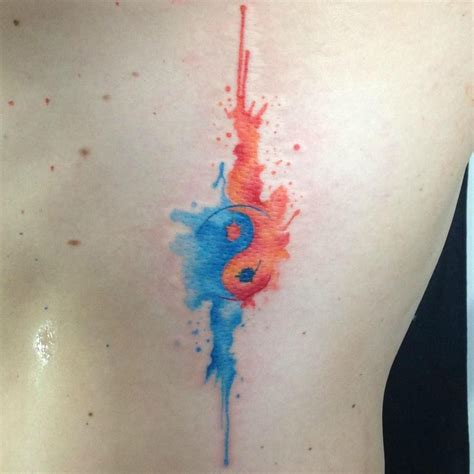 Abstract Watercolor Yin Yang Tattoo - Viraltattoo