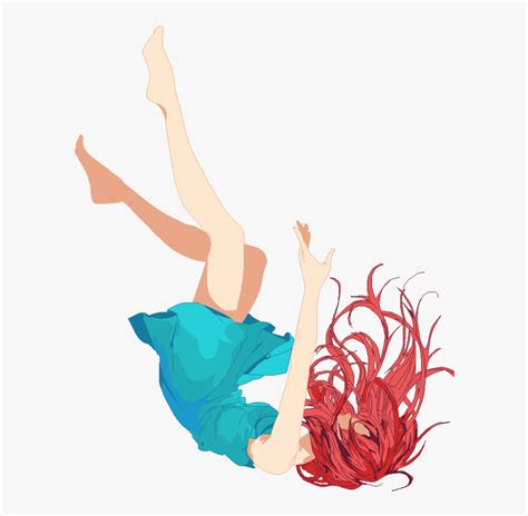 Falling Anime Girl Transparent, HD Png Download - kindpng