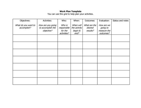 Plan De Trabajo Formato Word