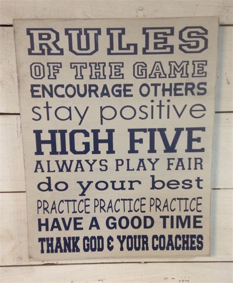 Sports rules.Rules of the game. Painted wood sign. Sports | Etsy