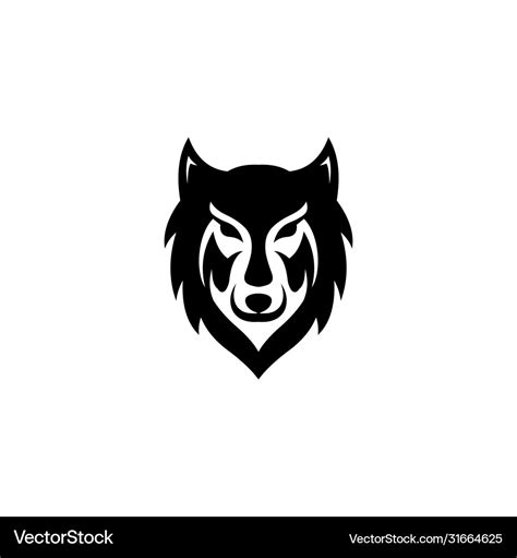 Wolf head symbol logo Royalty Free Vector Image