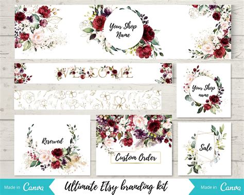 ETSY Banner in Floral Etsy Shop Banner Etsy Branding Kit - Etsy