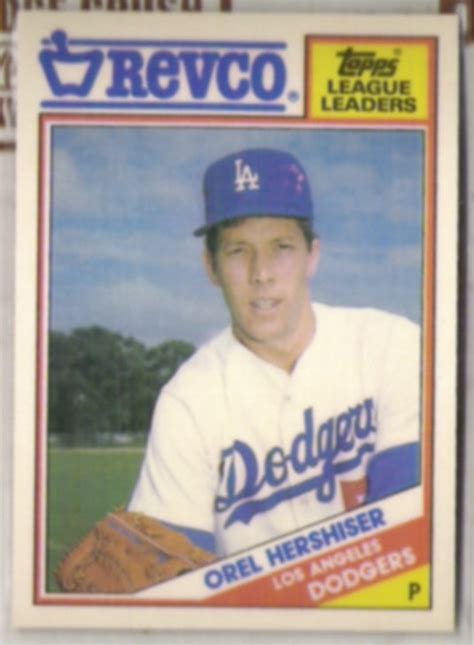 OREL HERSHISER 1988 Topps Revco Odd #12. DODGERS