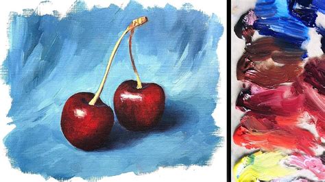 Oil Painting Basics Tutorial For Beginners | Realistic Cherries - YouTube in 2020 | Oil painting ...