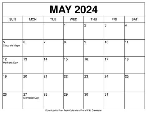 May 2024 Calendar Page - Becka Carmita