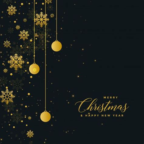 Free Vector | Christmas celebration dark poster design with golden ...