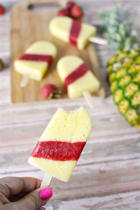 Pineapple Strawberry Ice Pops Recipe - The Rebel Chick