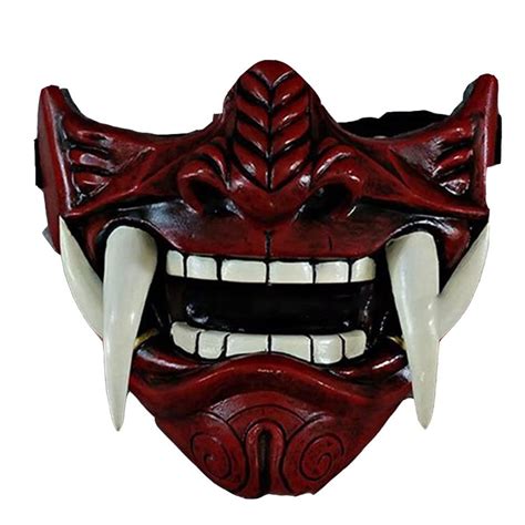 Buy MuisedMuised Oni Half Face Warriors Face Japanese Hannya Demon Oni ...