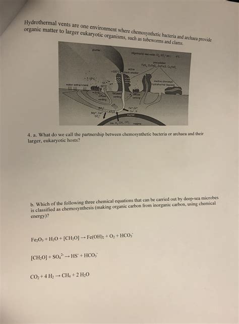 Solved Hydrothermal vents are one environment where | Chegg.com