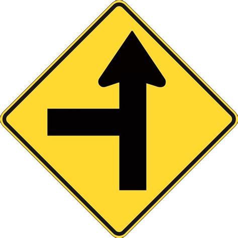 Side Road Intersection on Straight Sign - Left