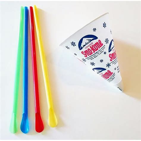 Buy Snow Cone Cups. 50 Pack of Snow Cone Cups and Spoon Straws. 6 oz Sno cone Cups and 8' Spoon ...