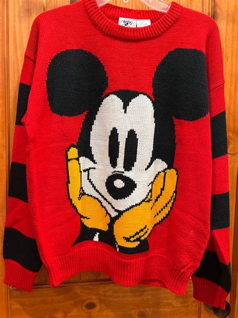 Vintage 80s Disney Mickey & Co. Mickey Mouse Sweater-red/black/yellow/white-adult Medium - Etsy