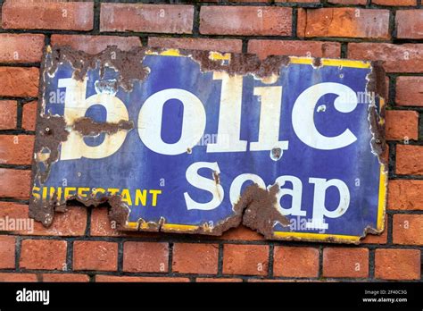 Bolic disinfectant soap advertising sign, UK Stock Photo - Alamy