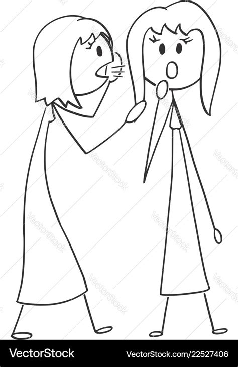 Cartoon of woman or businesswoman whispering a Vector Image