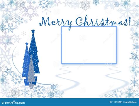 Blue Christmas Greeting Card Stock Illustration - Illustration of ...
