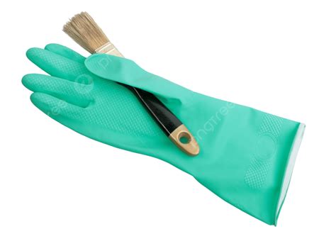 One Green Rubber Glove And Brush Toxic, Green, Work, On PNG Transparent Image and Clipart for ...