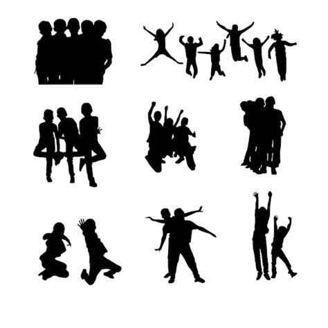 Premium Vector | Friends silhouette for banner design