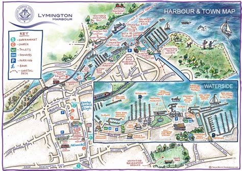 Lymington Harbour & Town Map - Tanya March Illustrations | Tanya March Illustrations