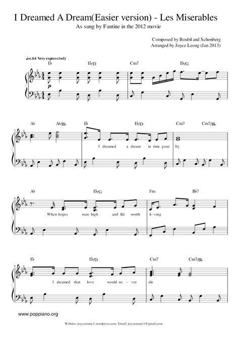 Les Miserables I Dreamed A Dream Song Lyrics