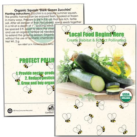 Organic Squash Seed Packets | PrintGlobe