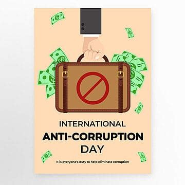 International Anti Corruption Day Creative Simple Poster Template Download on Pngtree