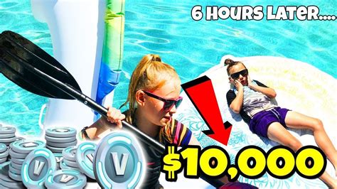 LAST TO LEAVE THE POOL WINS $10,000 V-BUCKS!! Kids Version of Mr Beast ...