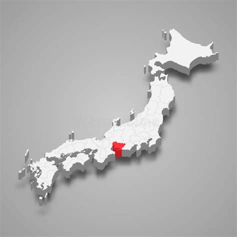 Aichi Region Location within Japan 3d Map Stock Vector - Illustration ...