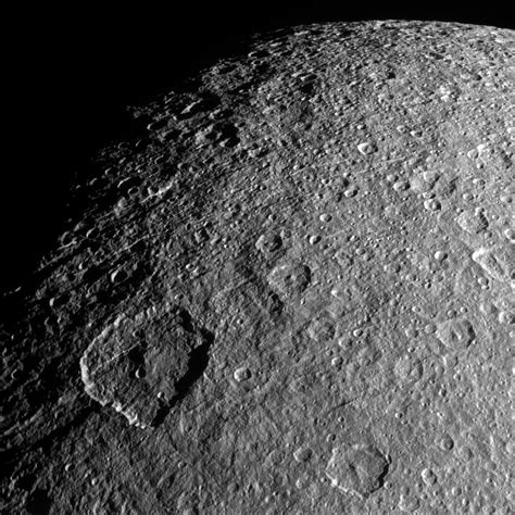 Cassini Image Shows Surface Features on Rhea