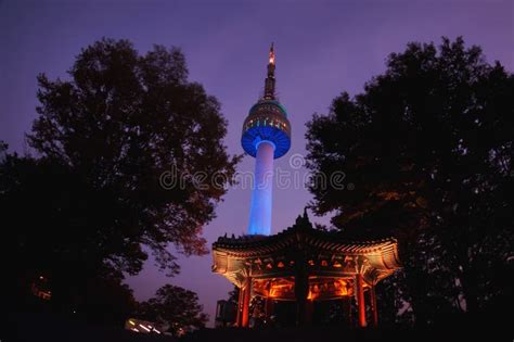 Night View of N Seoul Tower Editorial Photo - Image of destinations, attractions: 45777836