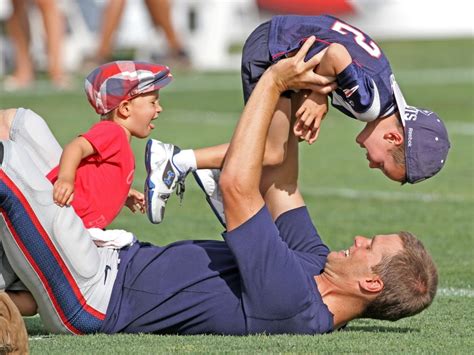 Best Photos of Tom Brady With Kids Jack, Vivian, Ben on Football Field