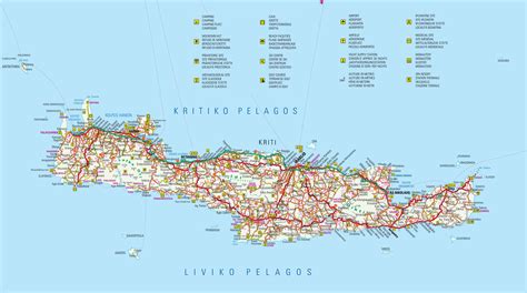 Meilleures Plages Cretes Carte Touristique Greece Travel Crete Map Images