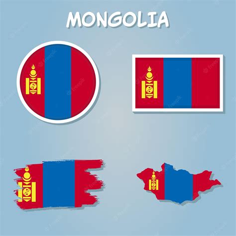 Premium Vector | Flag Map of Mongolia Mongolia Flag Map