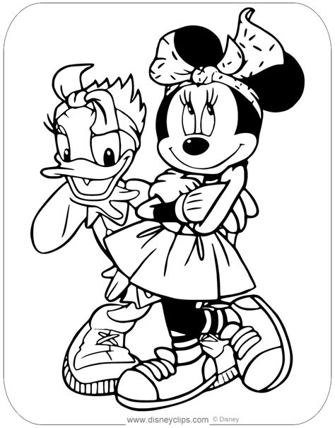 Daisy Duck And Minnie Mouse Coloring Pages