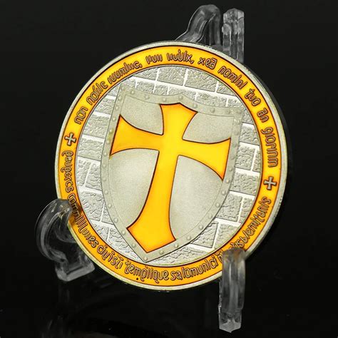 Yellow Ancient Rome Knights Templar Silver Commemorative Coin New Beautiful European Souvenir ...