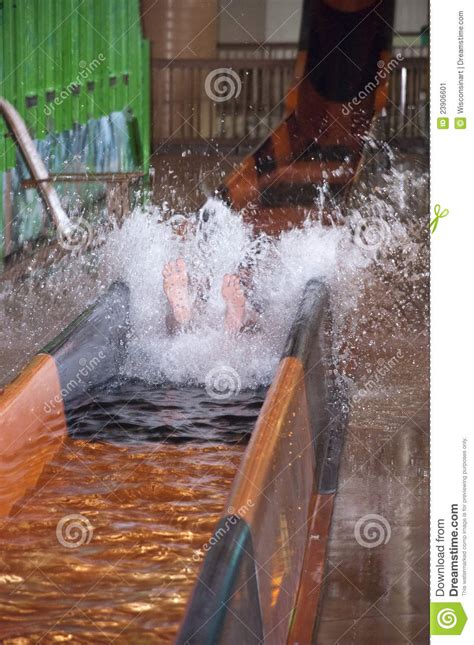 Indoor Waterpark or Water Park Slide Splash Fun Stock Image - Image of ...