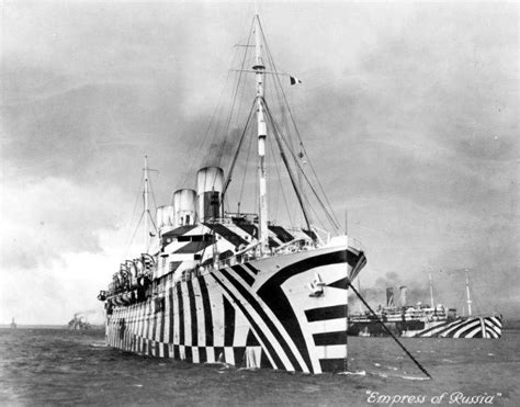 Dazzle camouflage used in WWI | Dazzle camouflage, Warship, Military ...