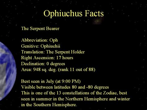 Ophiuchus Facts