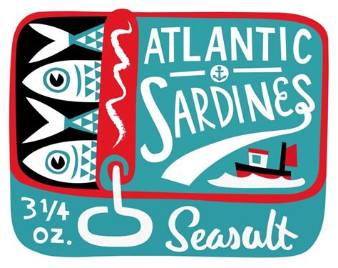 Atlantic Sardines - vintage sardine tin illustration by Matt Johnson ...