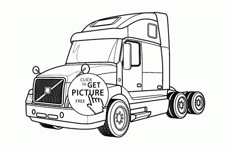 Semi Truck coloring page is a part of category 'Truck coloring pages ...