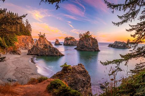 Sunset on the Oregon Coast, beach, sunset, nature, coast, HD wallpaper ...