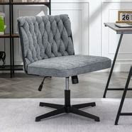 HForesty Modern Swivel Desk Chair Faux Fur Task Chair, Upholstered Fluffy Accent Makeup Vanity ...