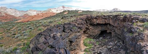 Entrance to a lava cave: Whiterocks and Lava Flow Trails, Snow Canyon State Park, Utah