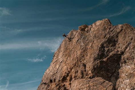 Cliff Person On Brown Mountain Malibu Image Free Photo