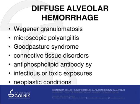 Diffuse Alveolar Hemorrhage Syndrome