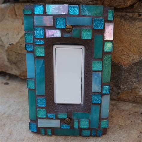 Mosaic Light switch plates cover stained glass decor ceramic | Etsy | Light switch plate cover ...